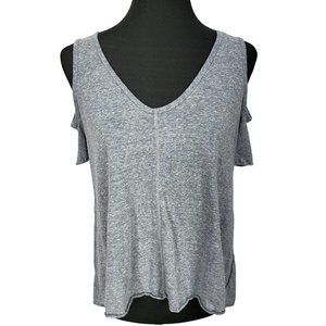 PPLA Clothing Women Gray Short Sleeve‎ T-Shirt S Small